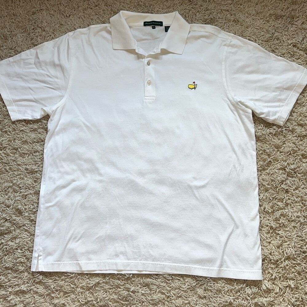 Augusta National Masters Polo Men’s XL Solid White 100% Pima Cotton EUC
